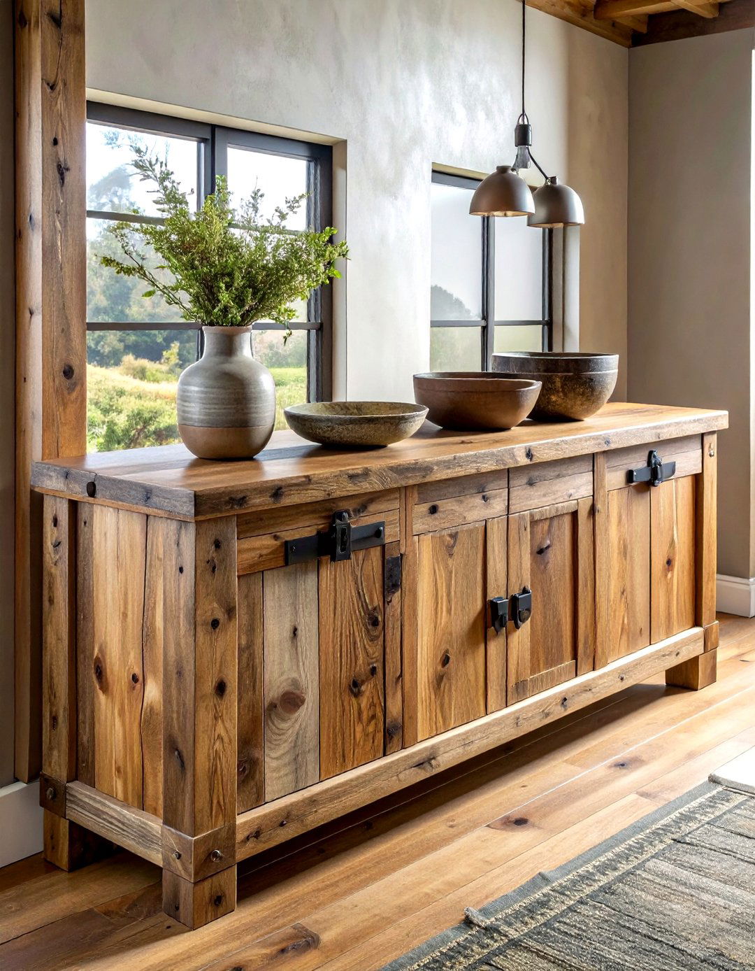 Rustic Wood Sideboard