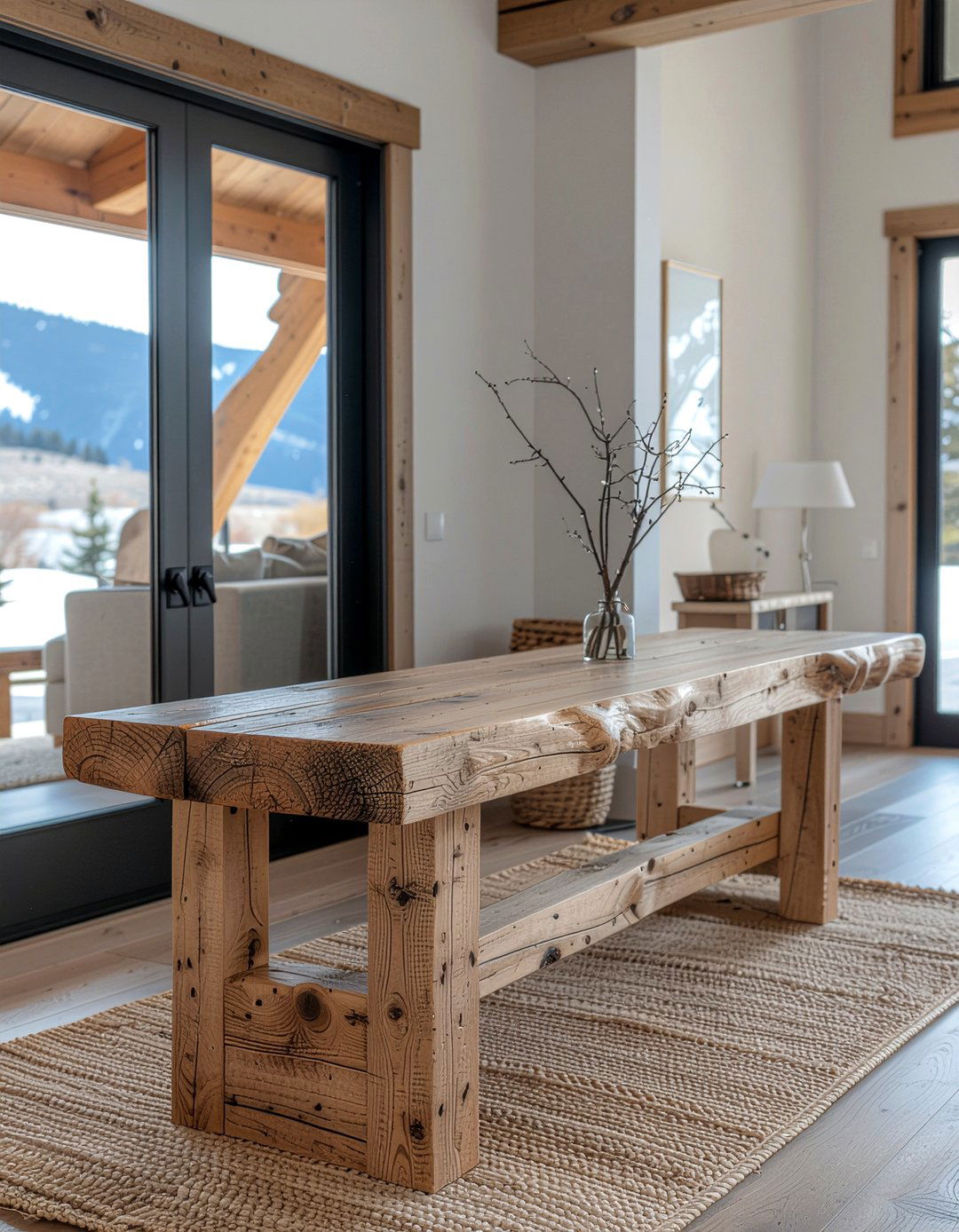 Rustic Wood Table - 30 entryway table decor ideas