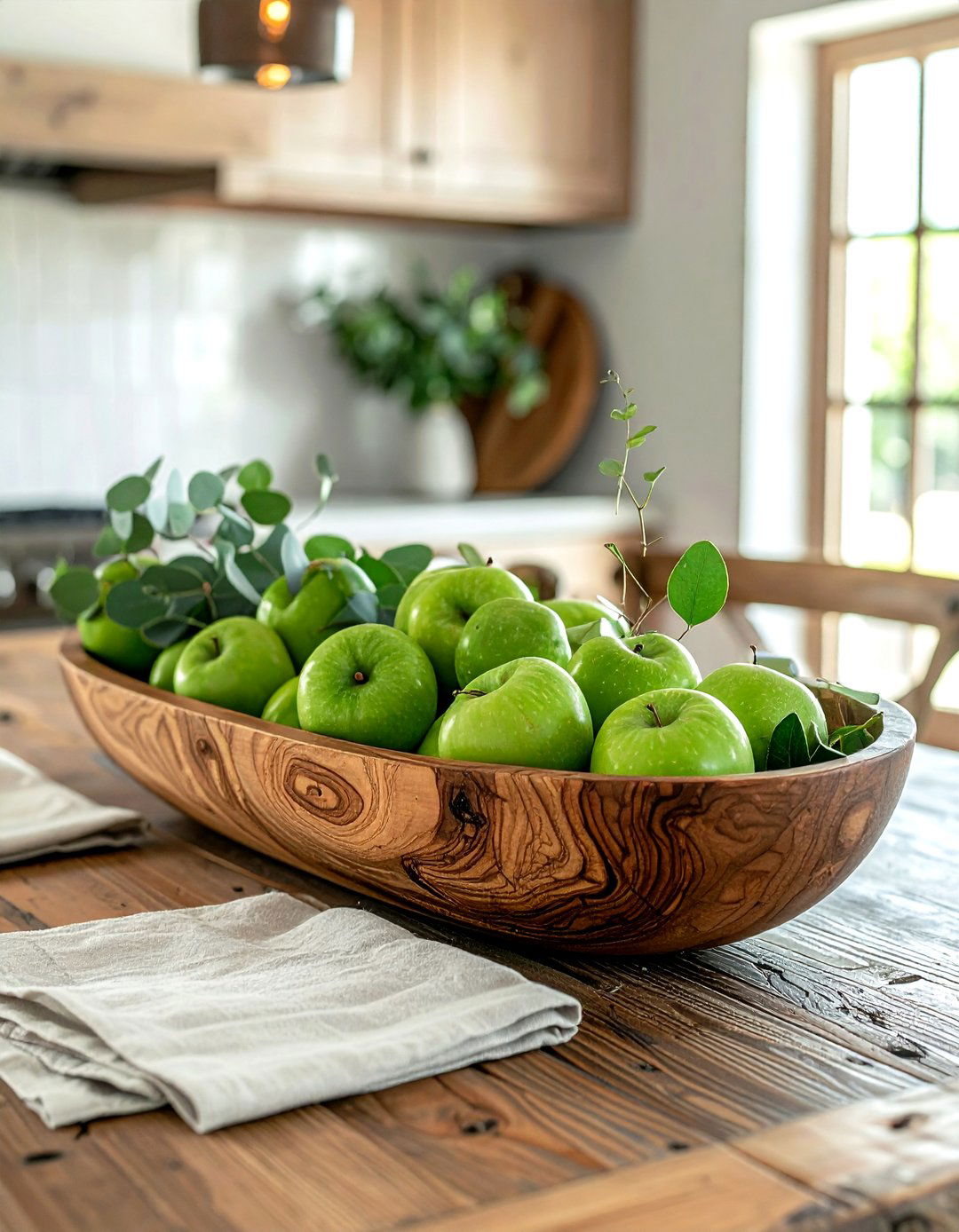 Rustic Wooden Dough Bowl - 30 elaborate centerpiece dining ideas
