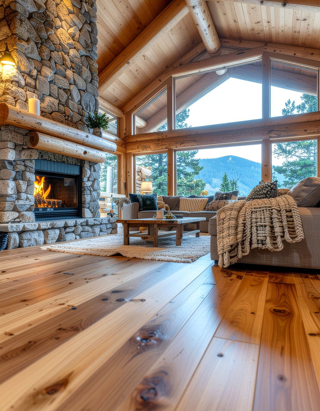 Rustic bamboo flooring - 30 living room bamboo flooring ideas