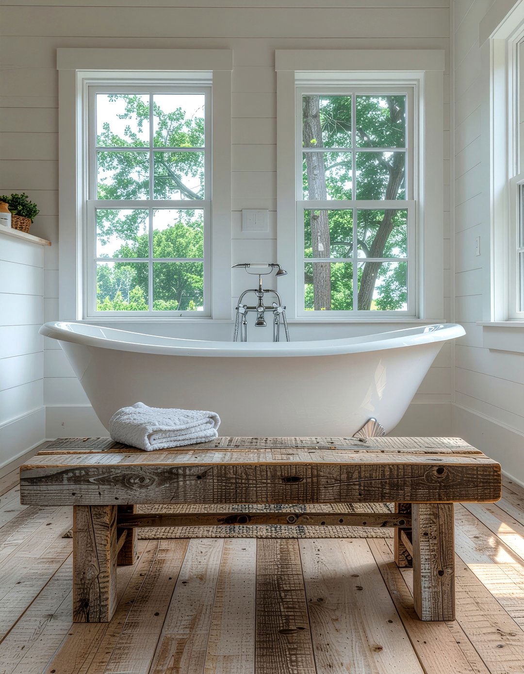 Rustic bathroom bench - 30 bathroom bench seating ideas