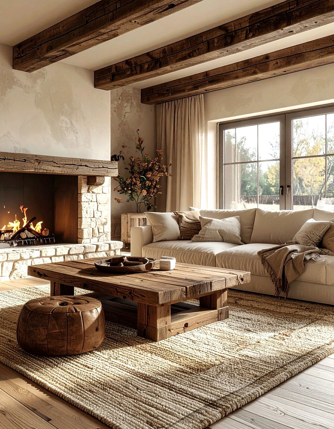 Rustic beige living room - 30 beige living room decor ideas
