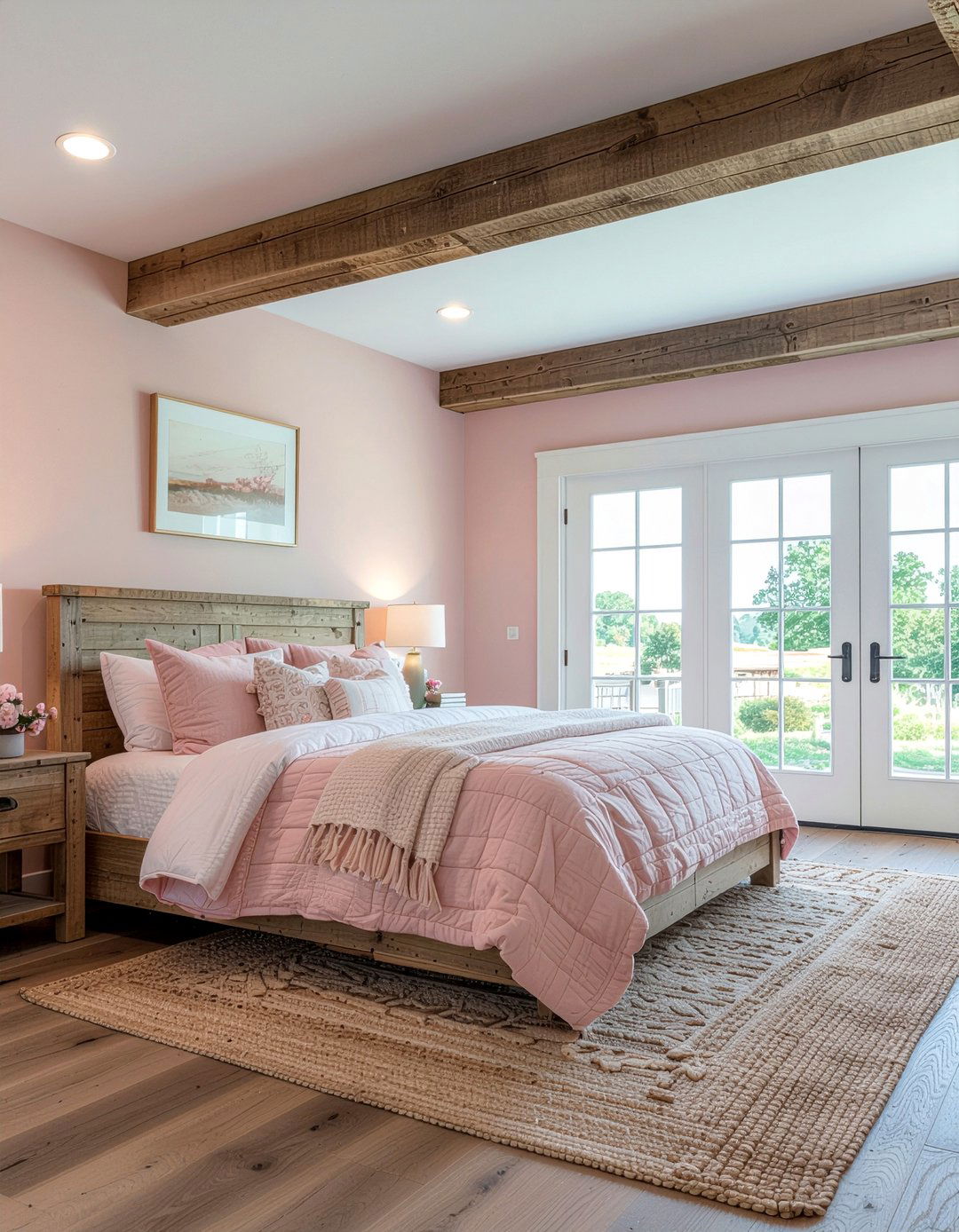 Rustic blush pink bedroom - 30 blush pink bedroom ideas