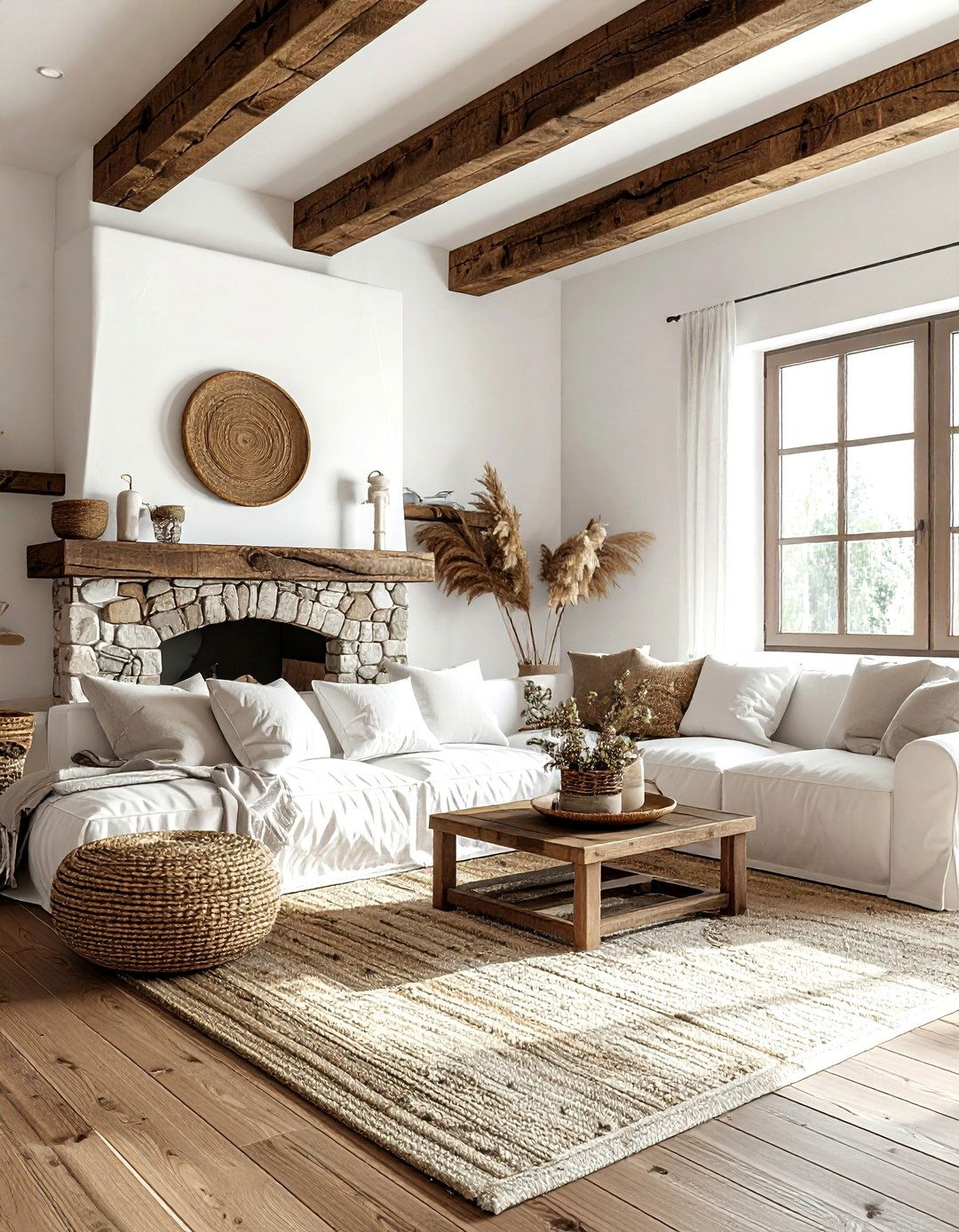 Rustic brown and white living room - 30 brown and white living room ideas