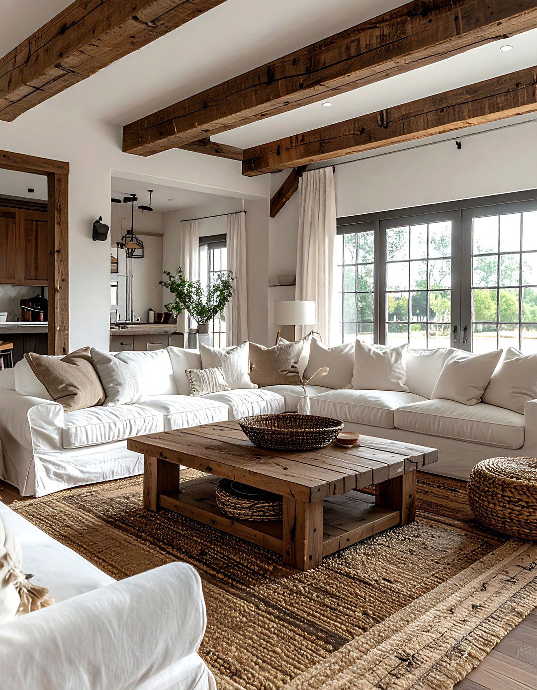 Rustic brown farmhouse living room - 30 brown living room ideas