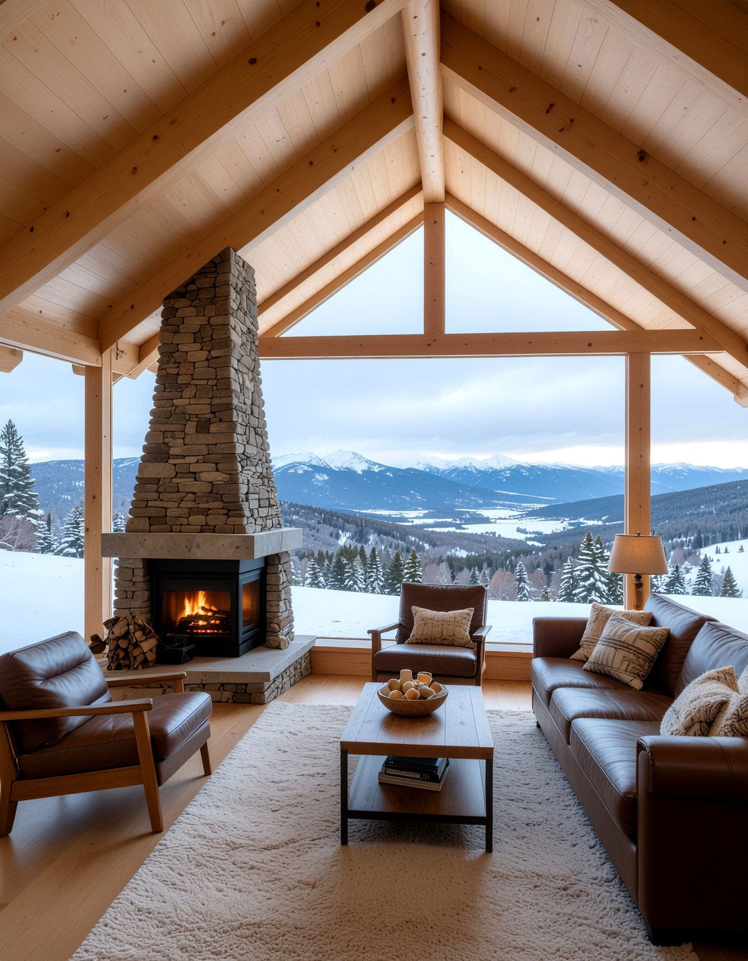 Rustic cabin living room slope - 30 sloped ceiling living room ideas