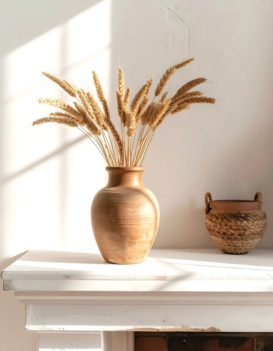 Rustic clay vase fireplace hearth - 30 vase ideas