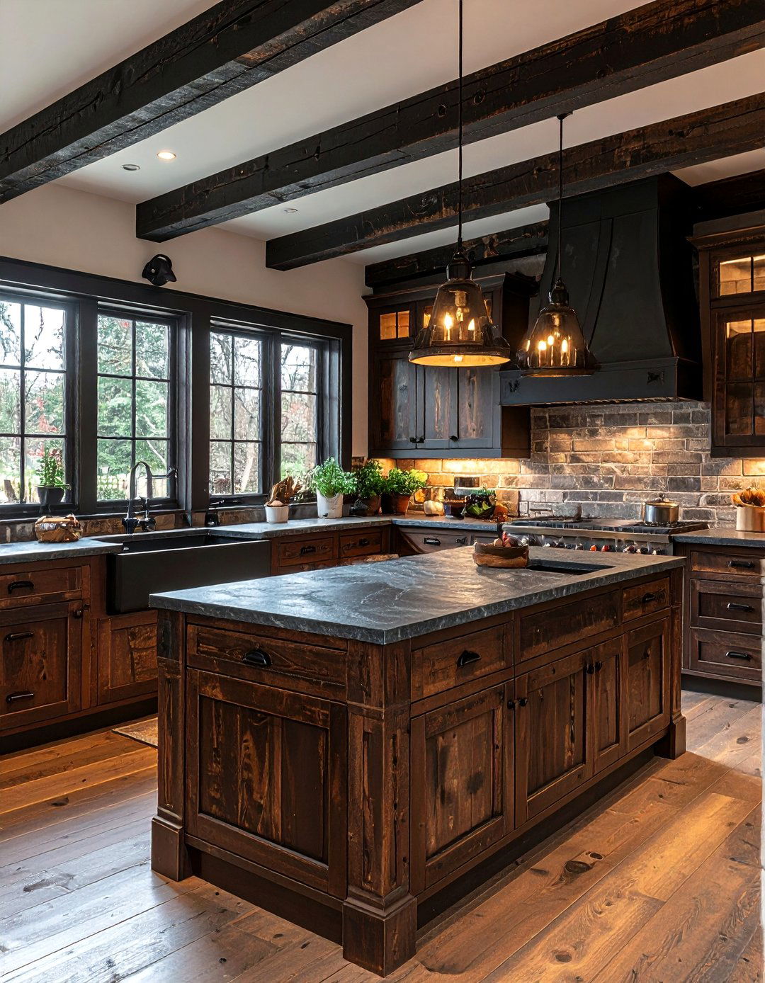 Rustic dark kitchen - 30 dark kitchen ideas