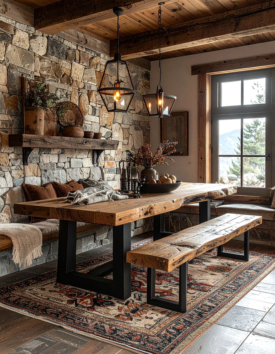 Rustic dining nook - 30 alcove dining ideas