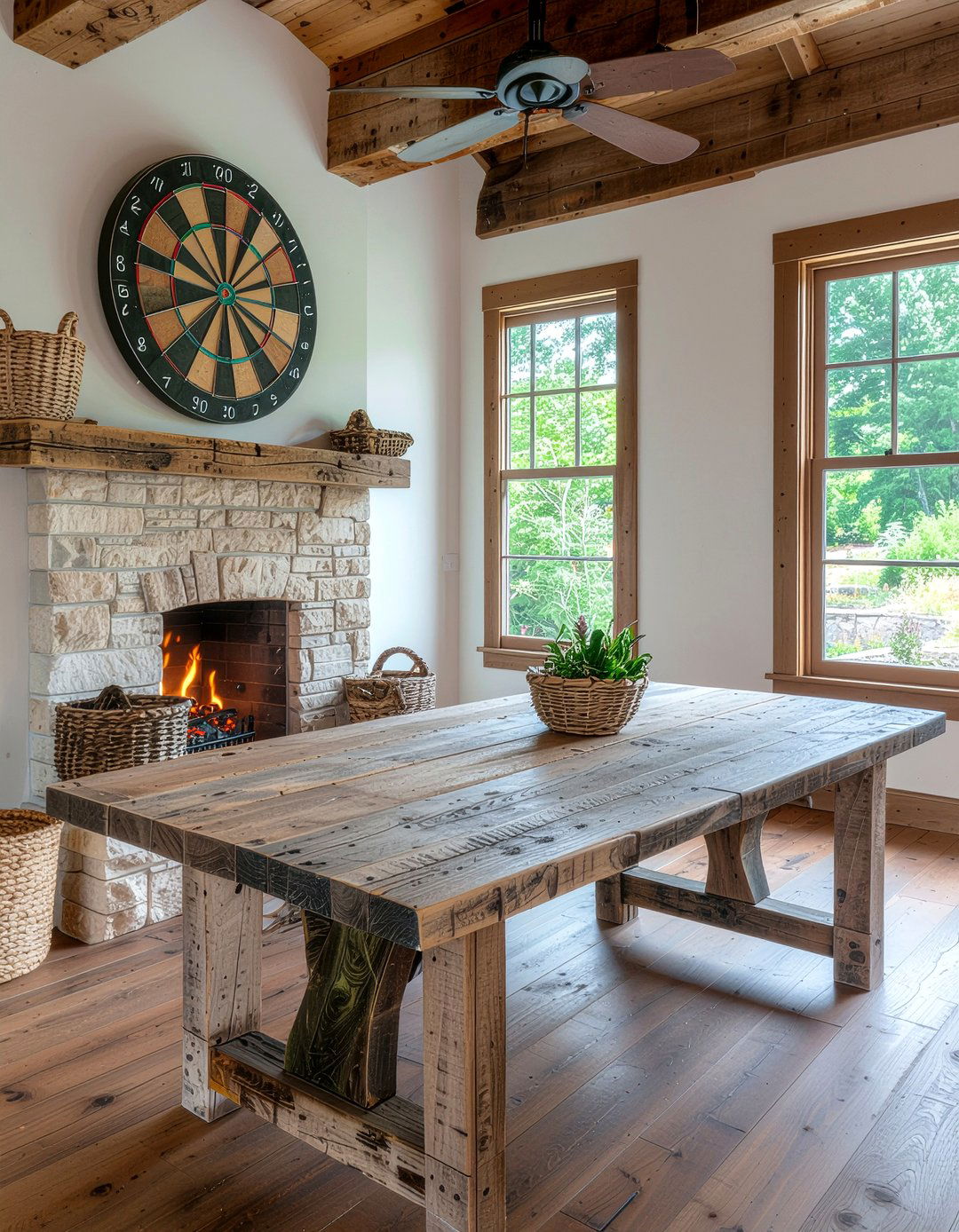 Rustic farmhouse game room - 30 dining room game room combo ideas