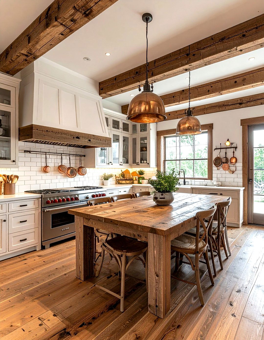 Rustic farmhouse kitchen beams - 30 kitchen beamed ceiling ideas