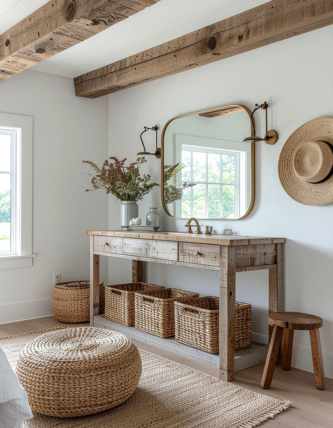 Rustic floating vanity - 30 bedroom floating vanity ideas