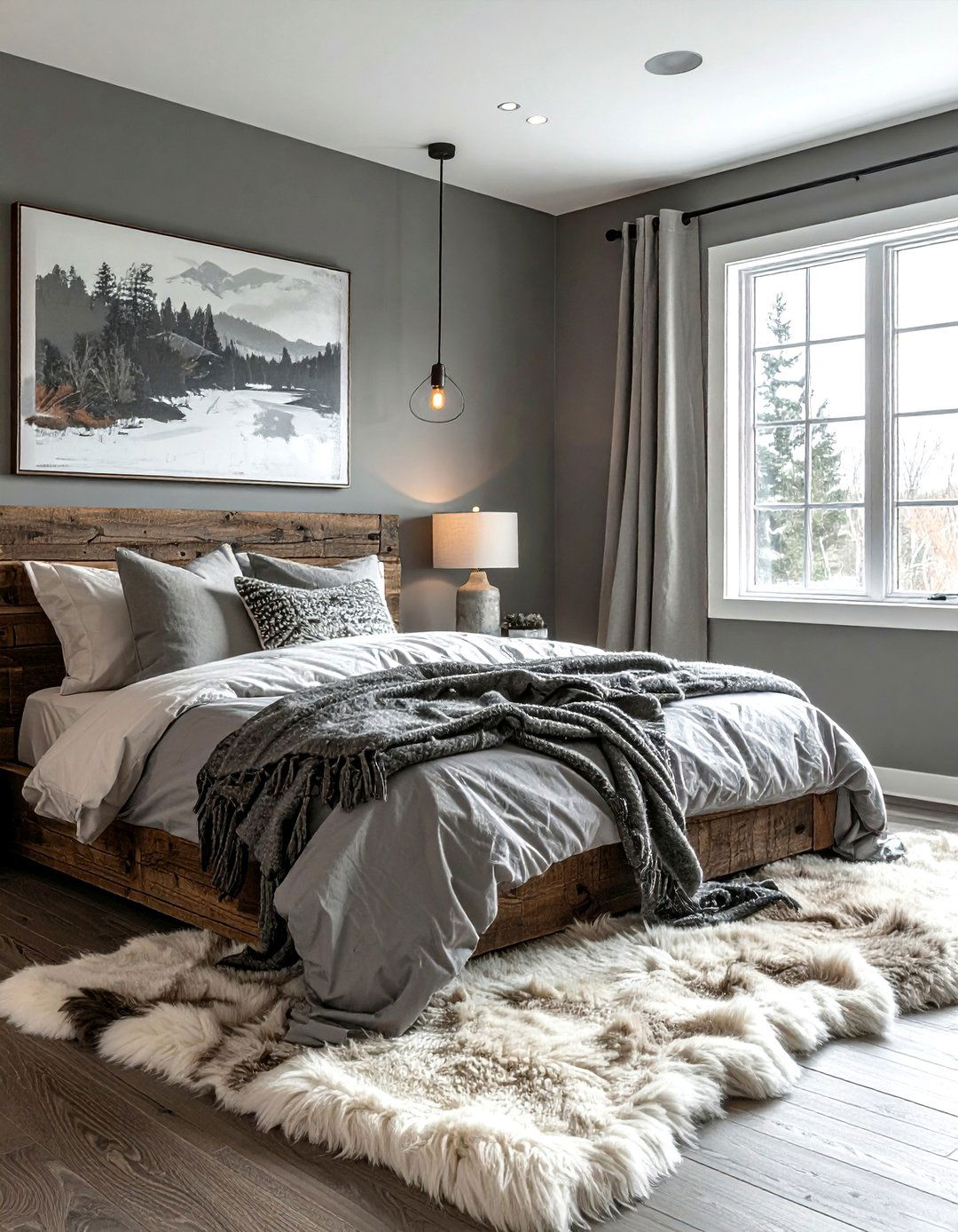 Rustic gray bedroom - 30 gray bedroom decor ideas