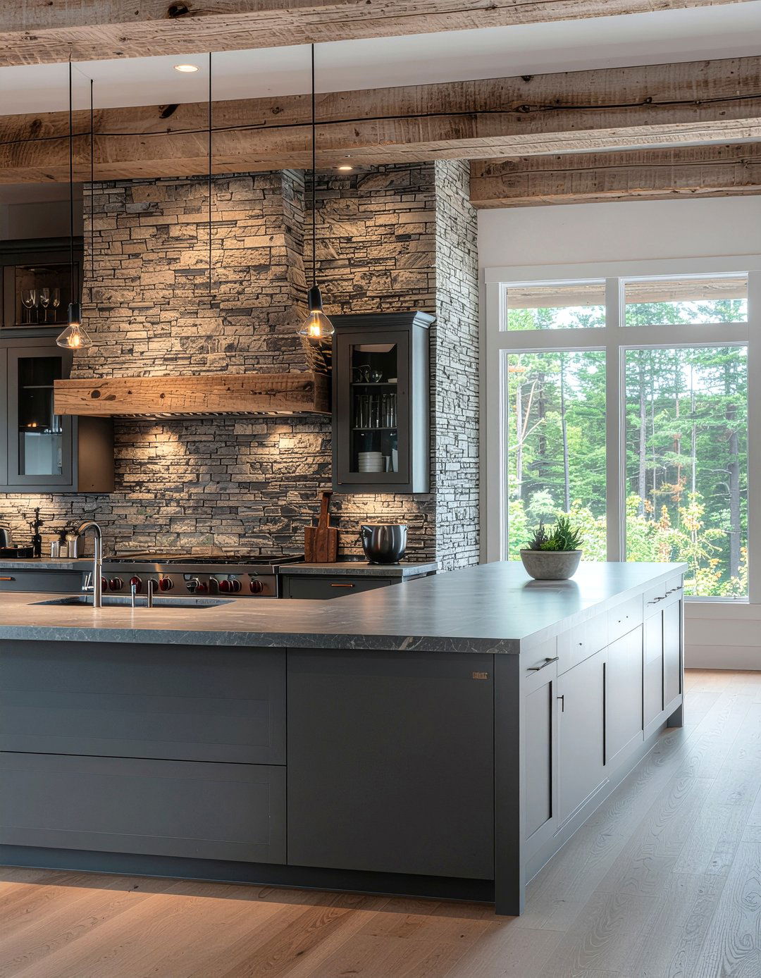 Rustic kitchen gray countertops - 30 gray countertop kitchen ideas