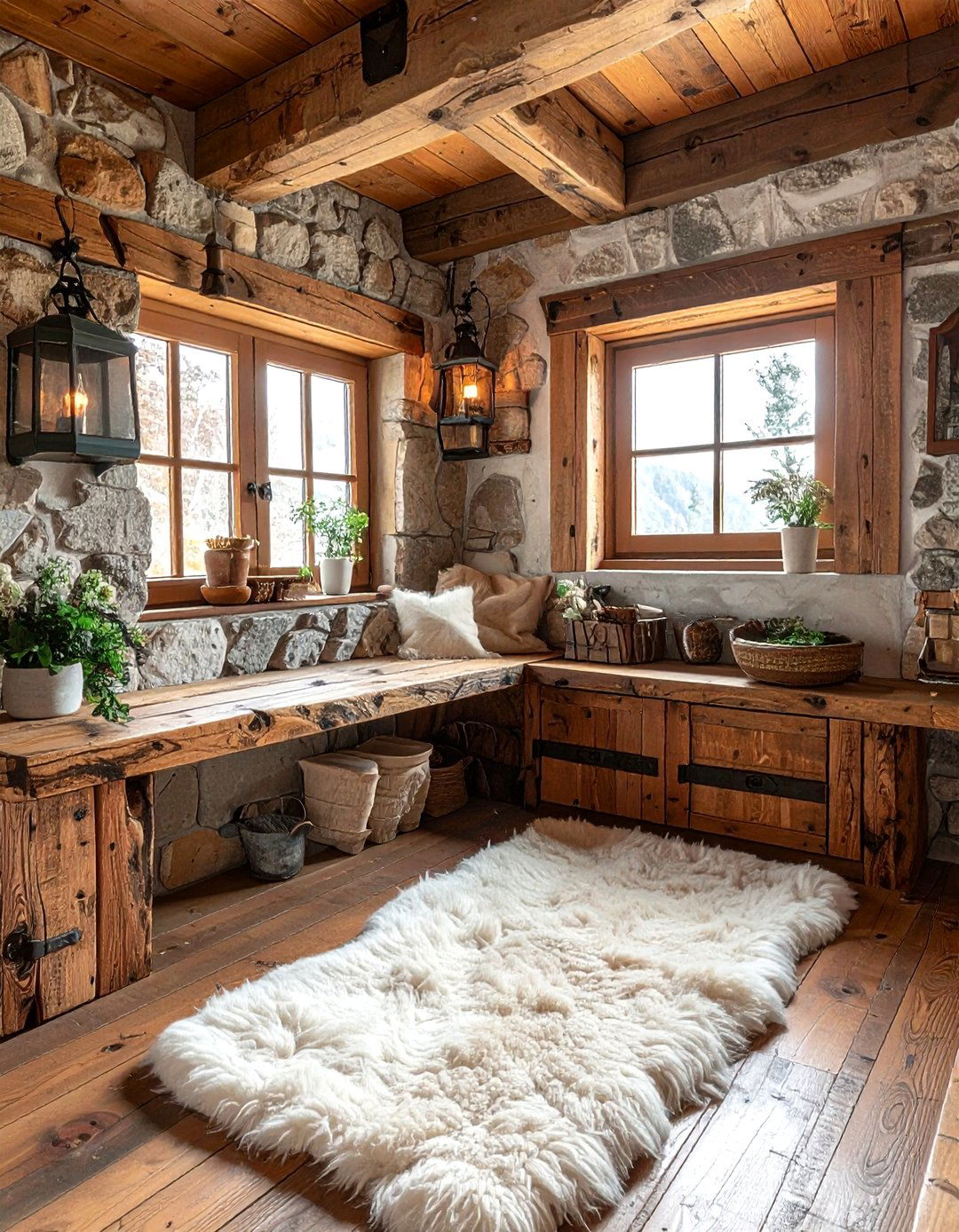 Rustic kitchen window nook - 30 window seat kitchen ideas