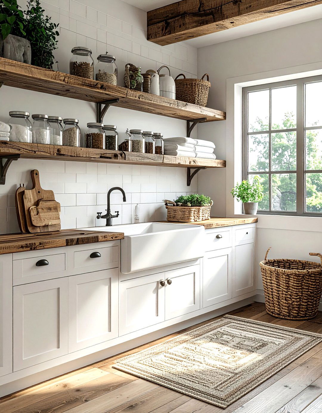 Rustic laundry room with farmhouse sink - 30 rustic home decor ideas