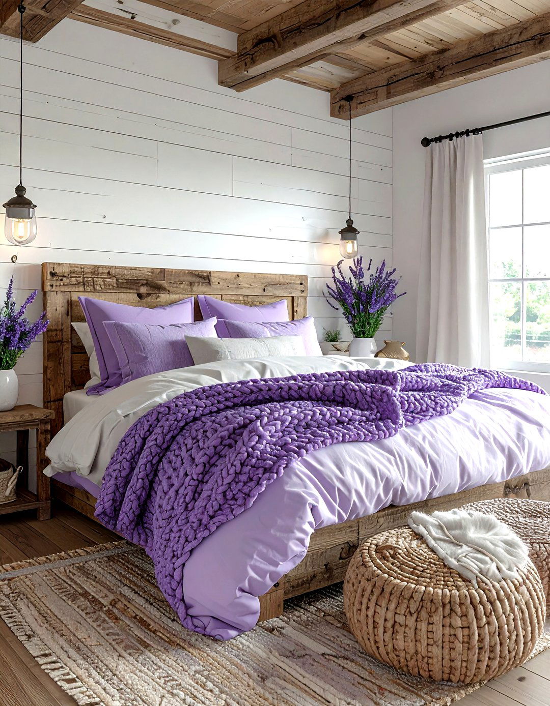 Rustic lavender white bedroom - 30 lavender and white bedroom ideas