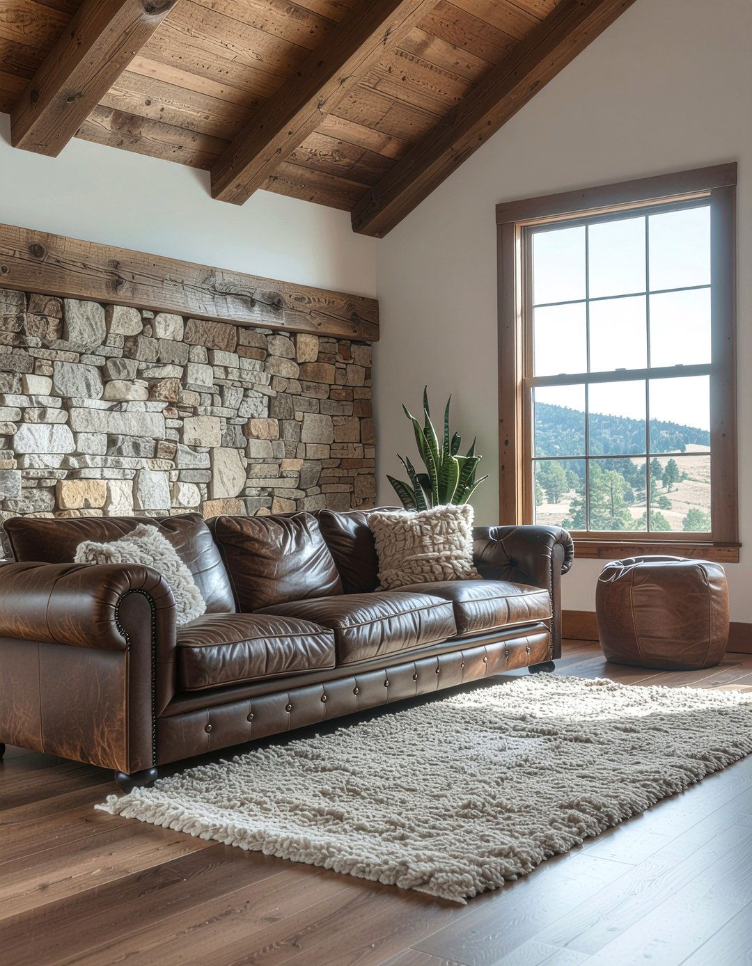 Rustic leather sofa living room - 30 leather sofa living room ideas