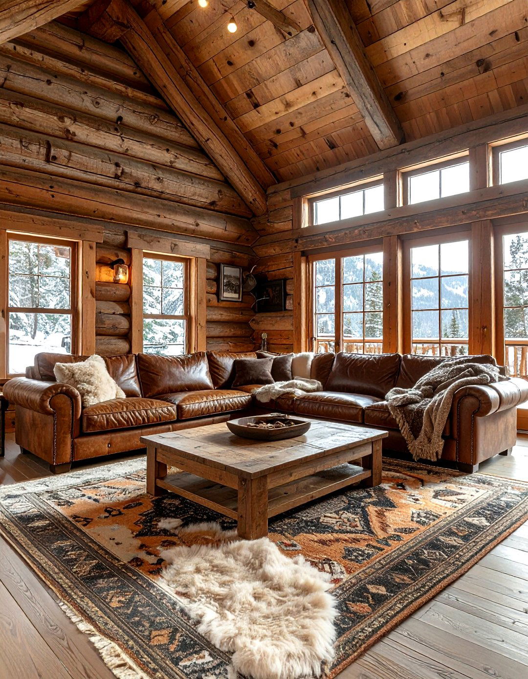 Rustic log cabin - 30 living room cabin furniture ideas