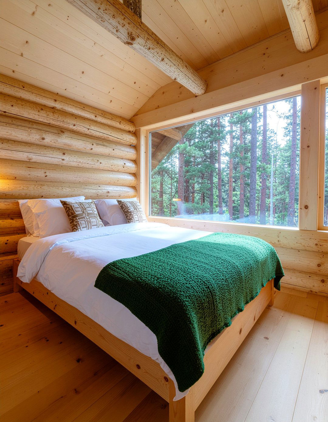 Rustic log cabin bedroom - 30 treehouse bedroom ideas