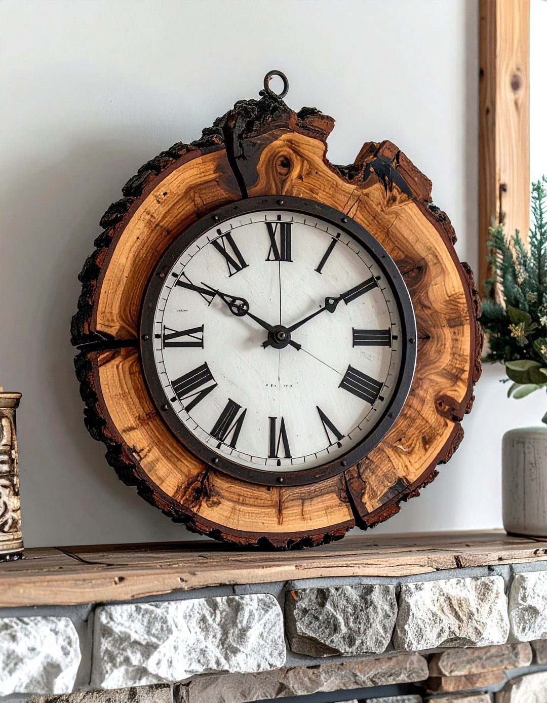 Rustic mantel clock - 30 living room mantel clocks