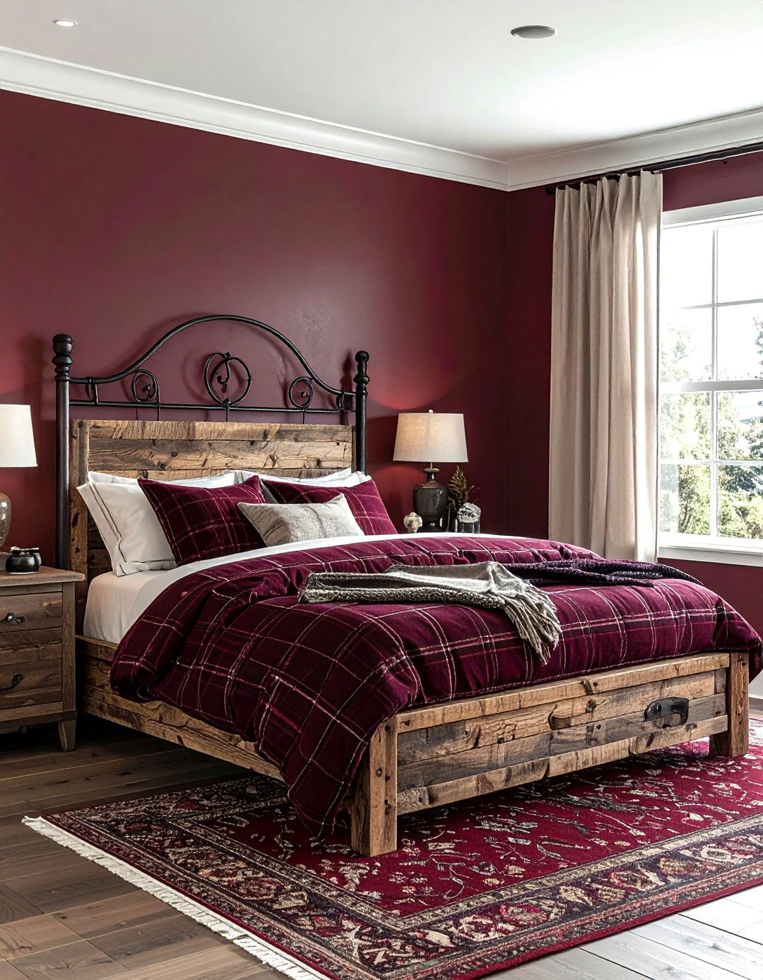 Rustic maroon bedroom - 30 maroon bedroom ideas