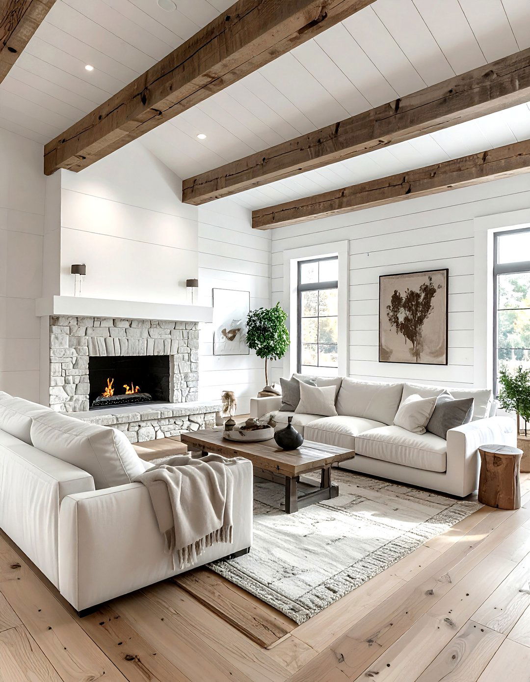 Rustic minimalist living room - 30 minimalist white living room ideas