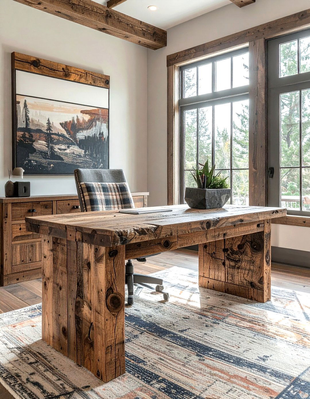 Rustic office furniture - 30 desk styling ideas