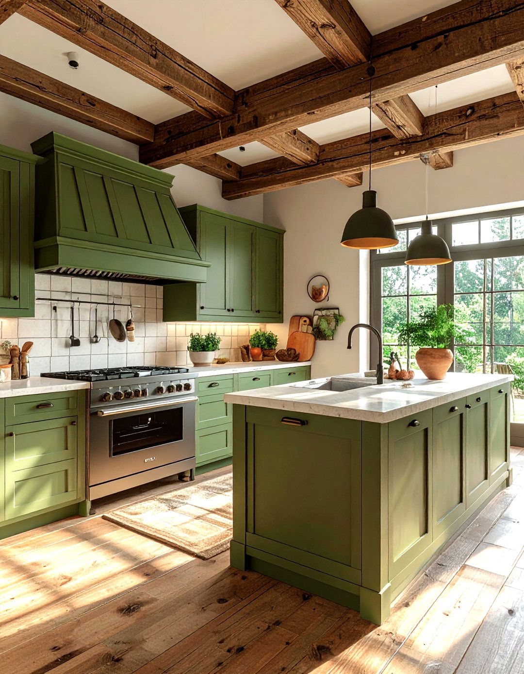 Rustic olive green kitchen - 30 olive green kitchen ideas