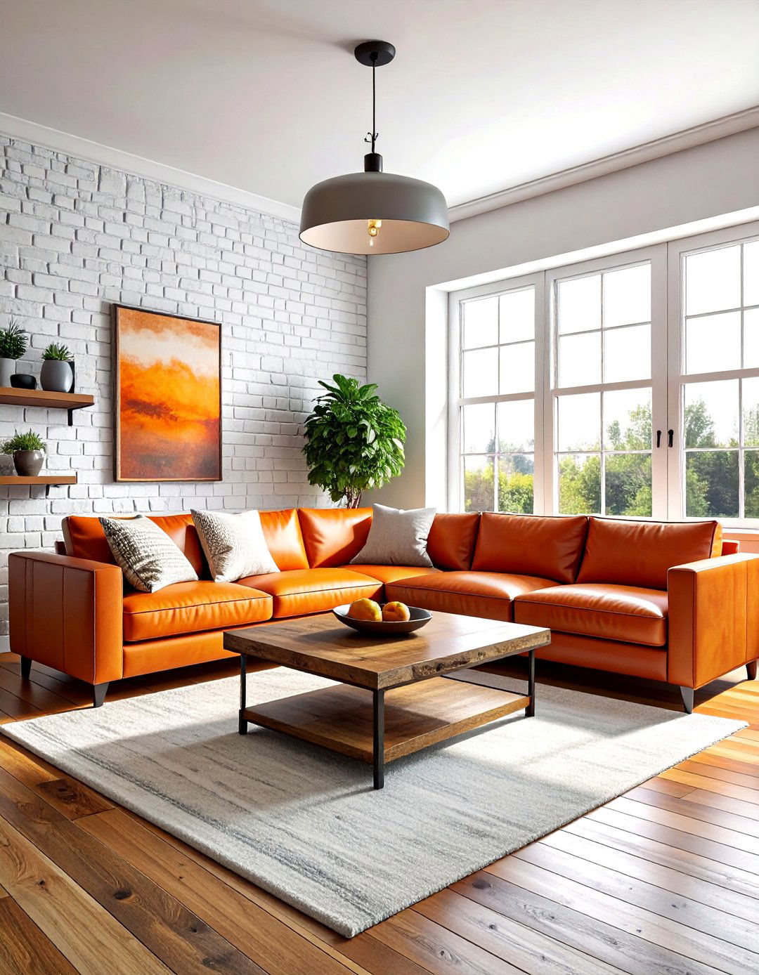 Rustic orange and white living room - 30 orange and white living room ideas