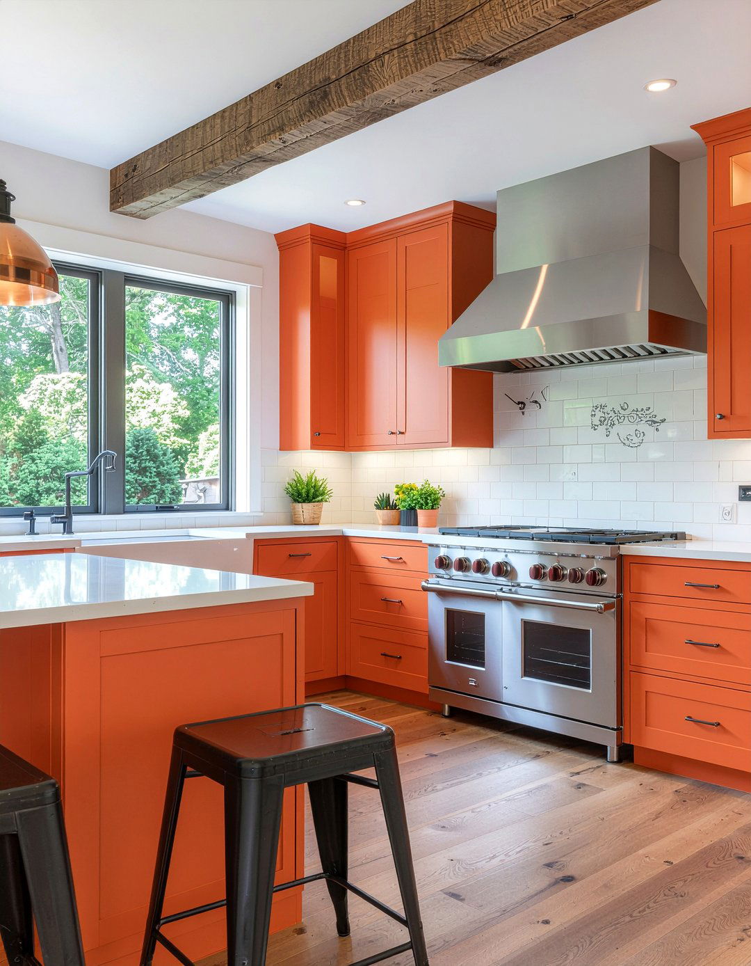 Rustic orange kitchen - 30 orange kitchen ideas