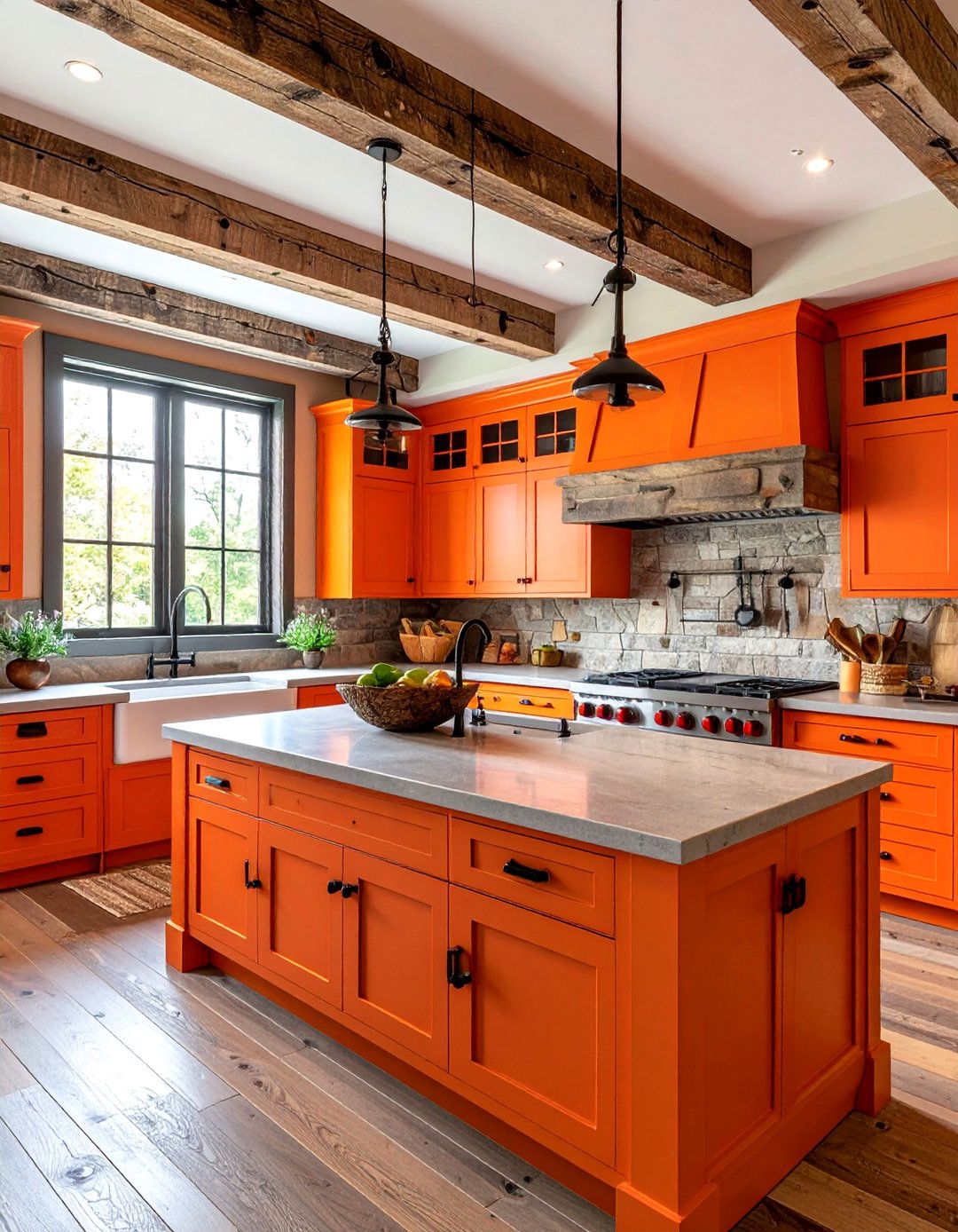 Rustic orange kitchen - 30 orange kitchen decor ideas
