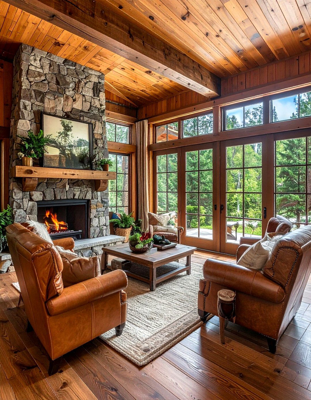 Rustic patio doors - 30 living room with patio doors