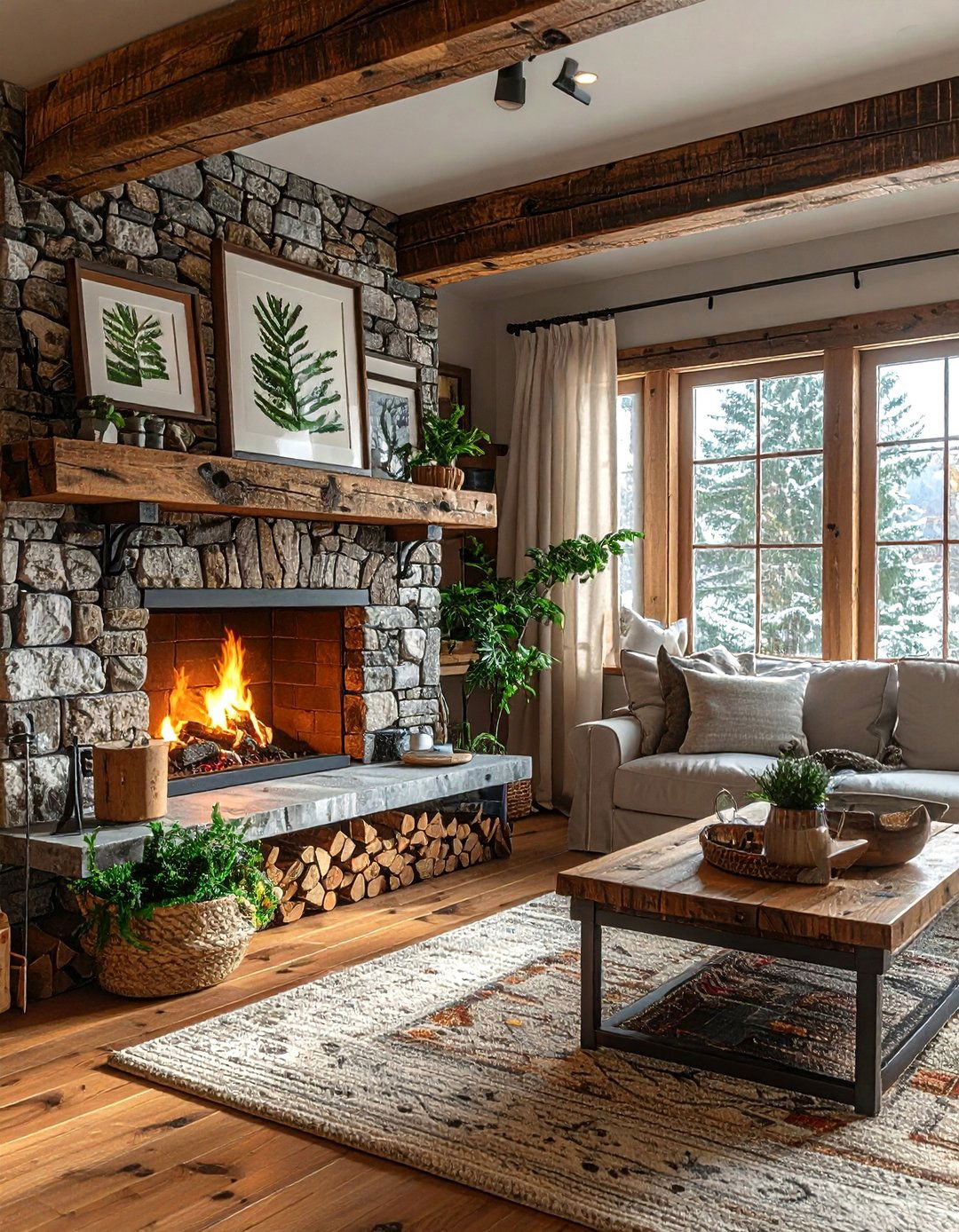 Rustic picture rail - 30 living room picture rail ideas