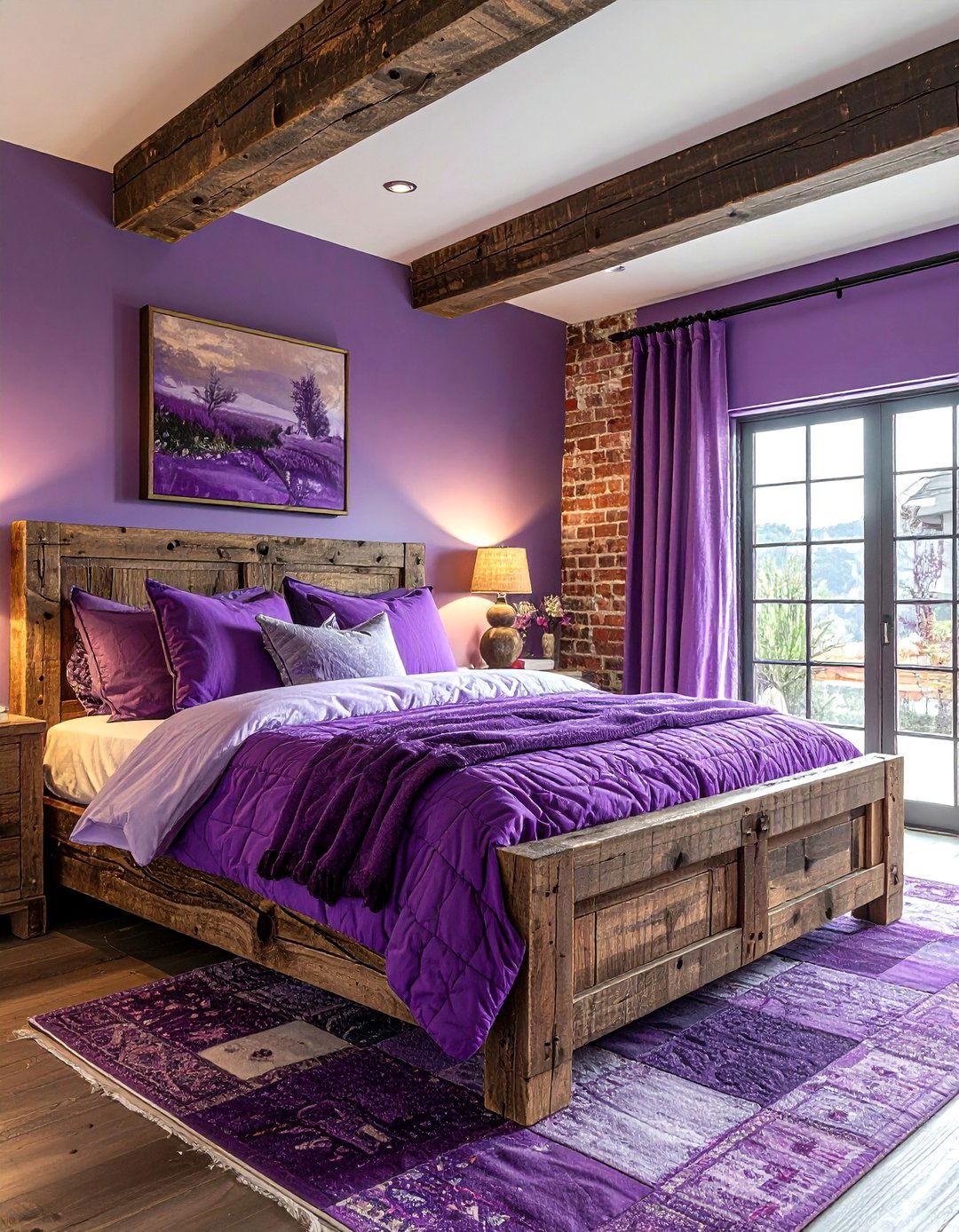Rustic purple bedroom - 30 purple bedroom ideas