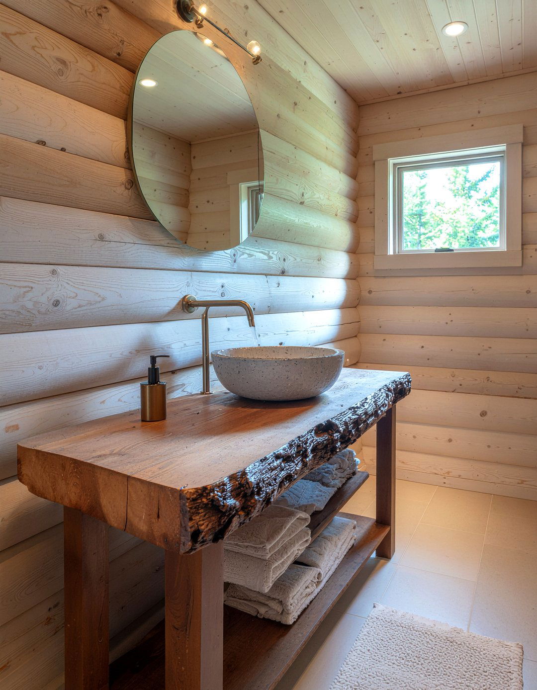 Rustic reclaimed wood bathroom vanity - 30 bathroom countertop ideas