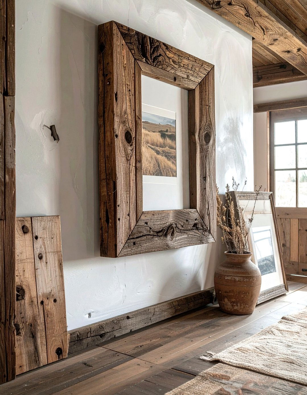 Rustic reclaimed wood frames - 30 photo frame ideas