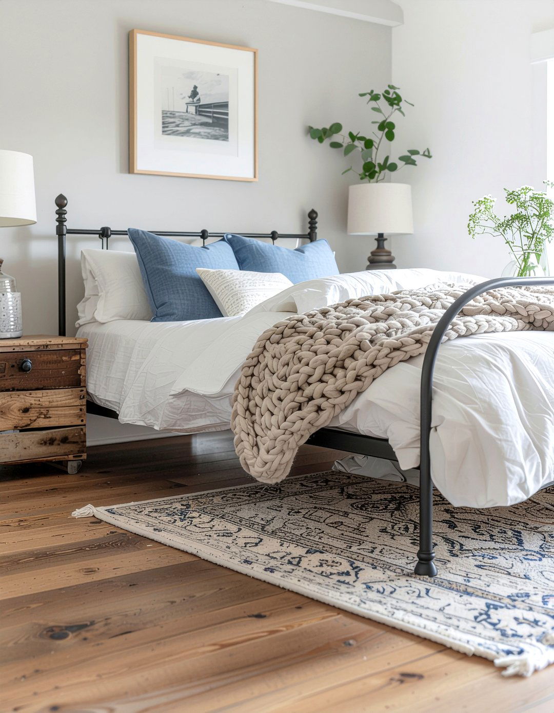 Rustic reclaimed wood vinyl - 30 bedroom vinyl flooring ideas