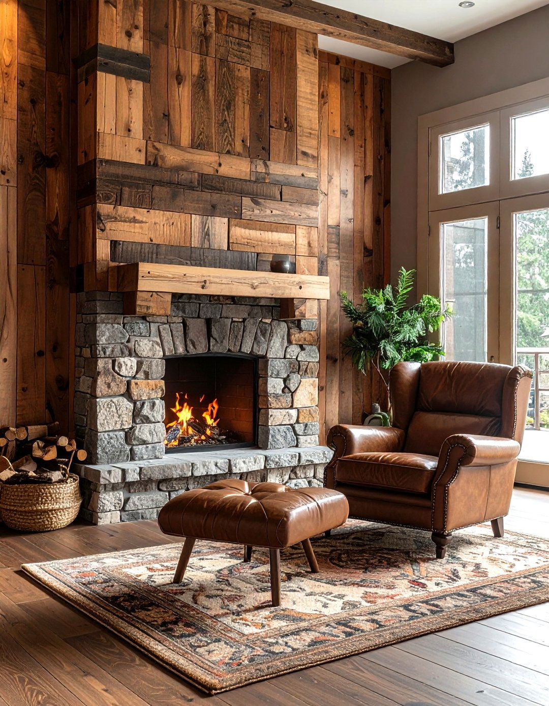 Rustic reclaimed wood - 30 accent wall ideas