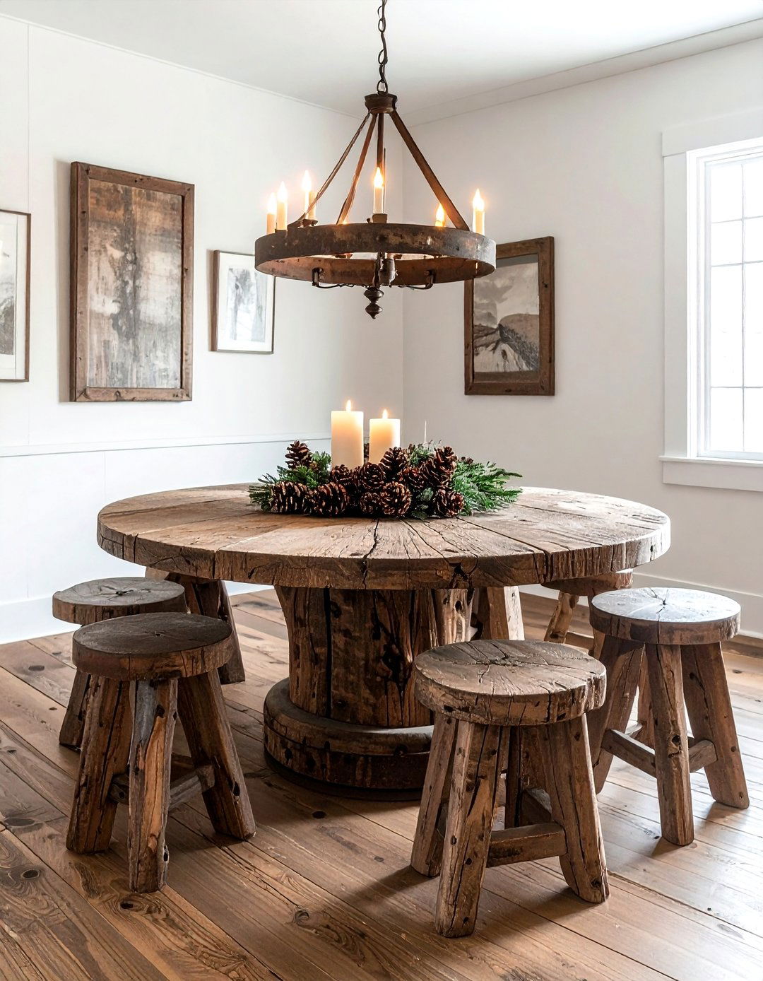 Rustic round dining room - 30 round dining room ideas
