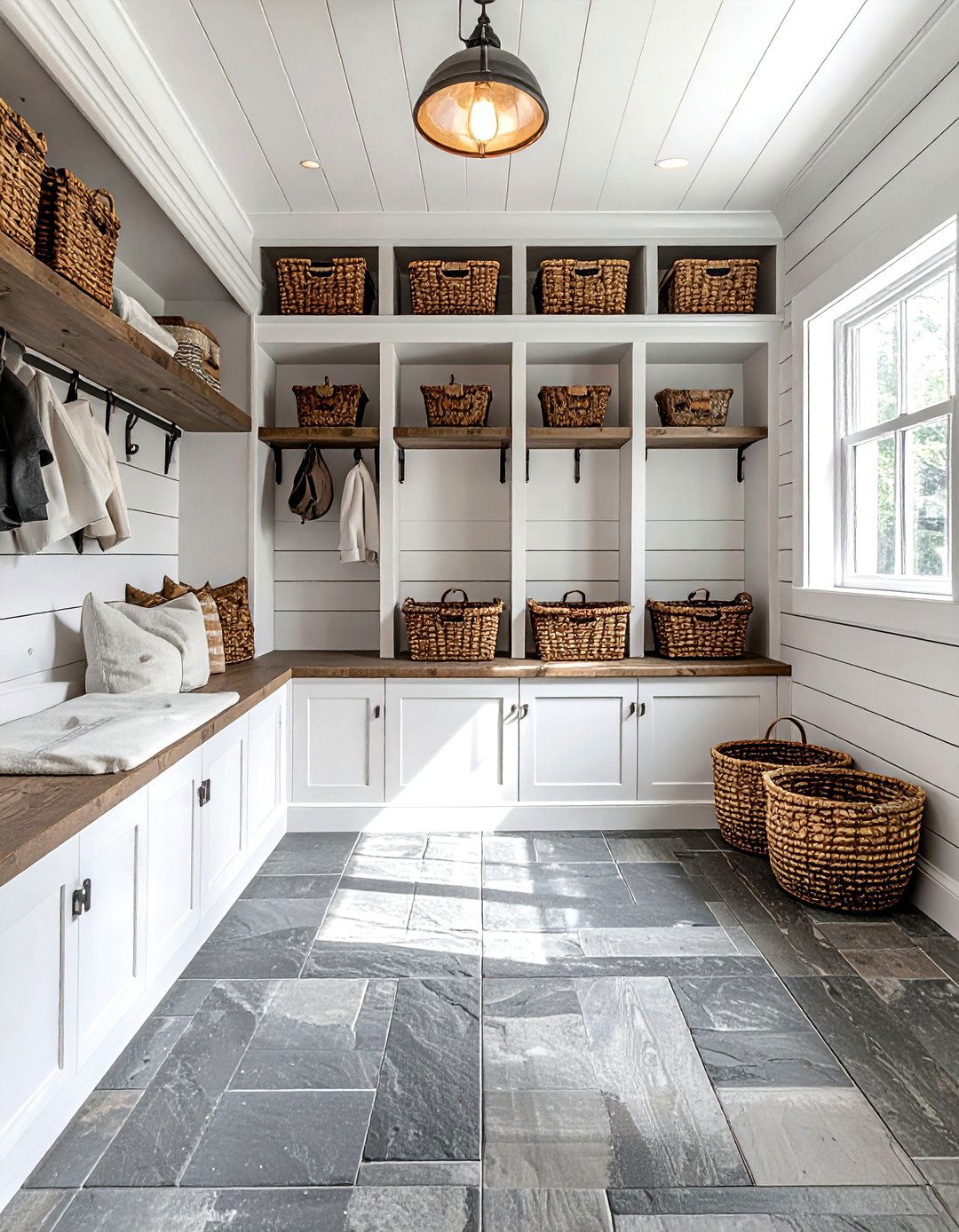 Rustic shiplap mudroom - 30 shiplap wall ideas