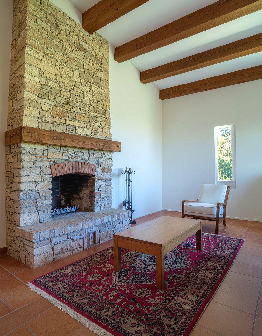 Rustic stone fireplace - 30 Mediterranean living room ideas