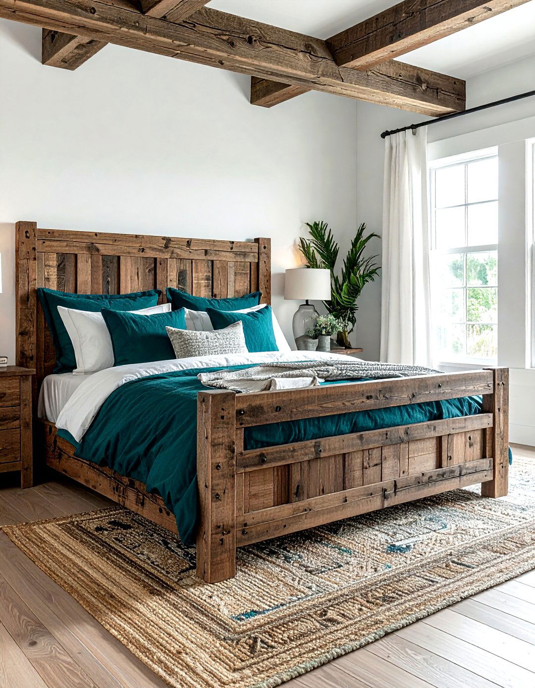 Rustic teal master bedroom - 30 farmhouse teal bedroom ideas