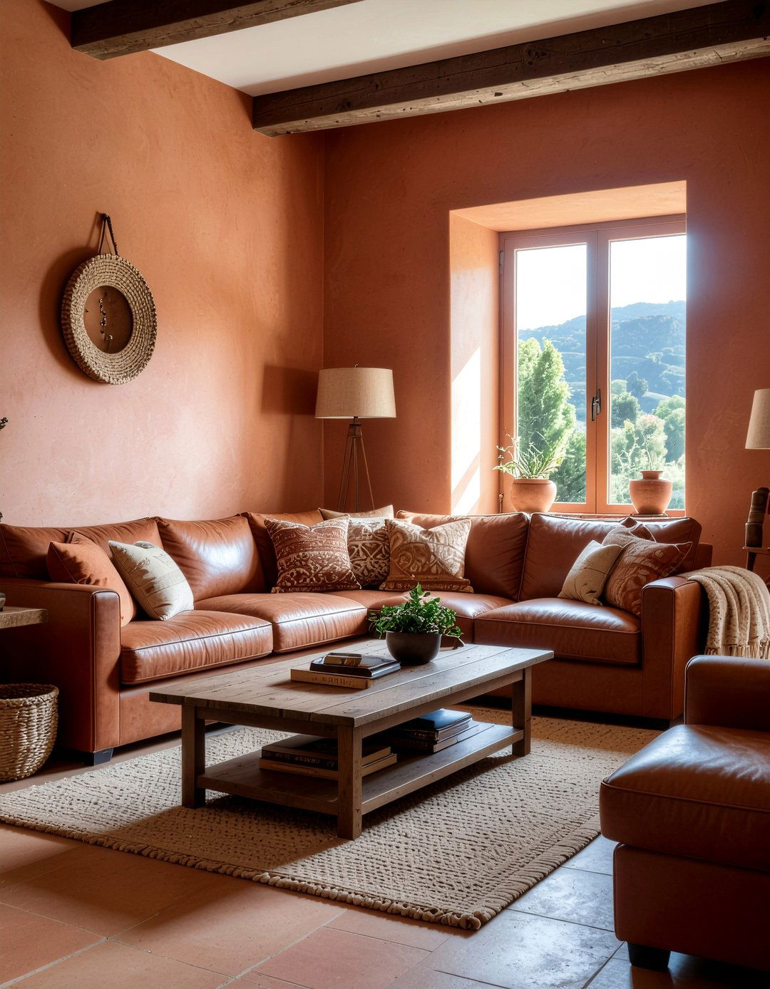 Rustic terracotta living room - 30 terracotta living room ideas