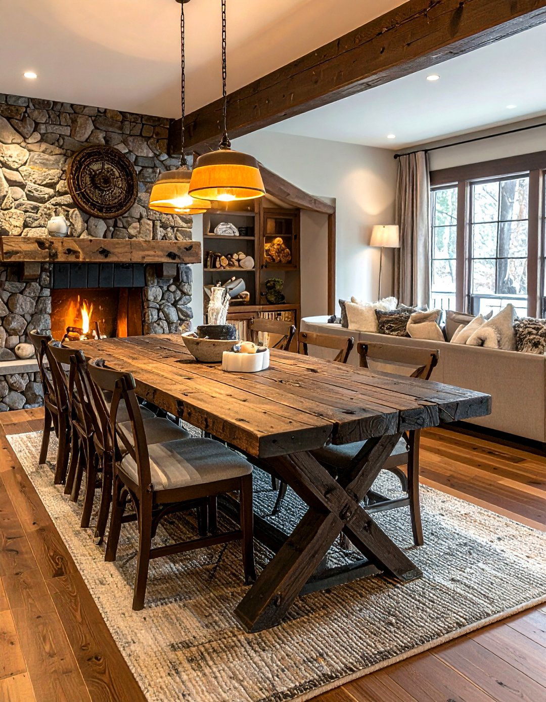 Rustic trestle dining table - 30 trestle dining table ideas