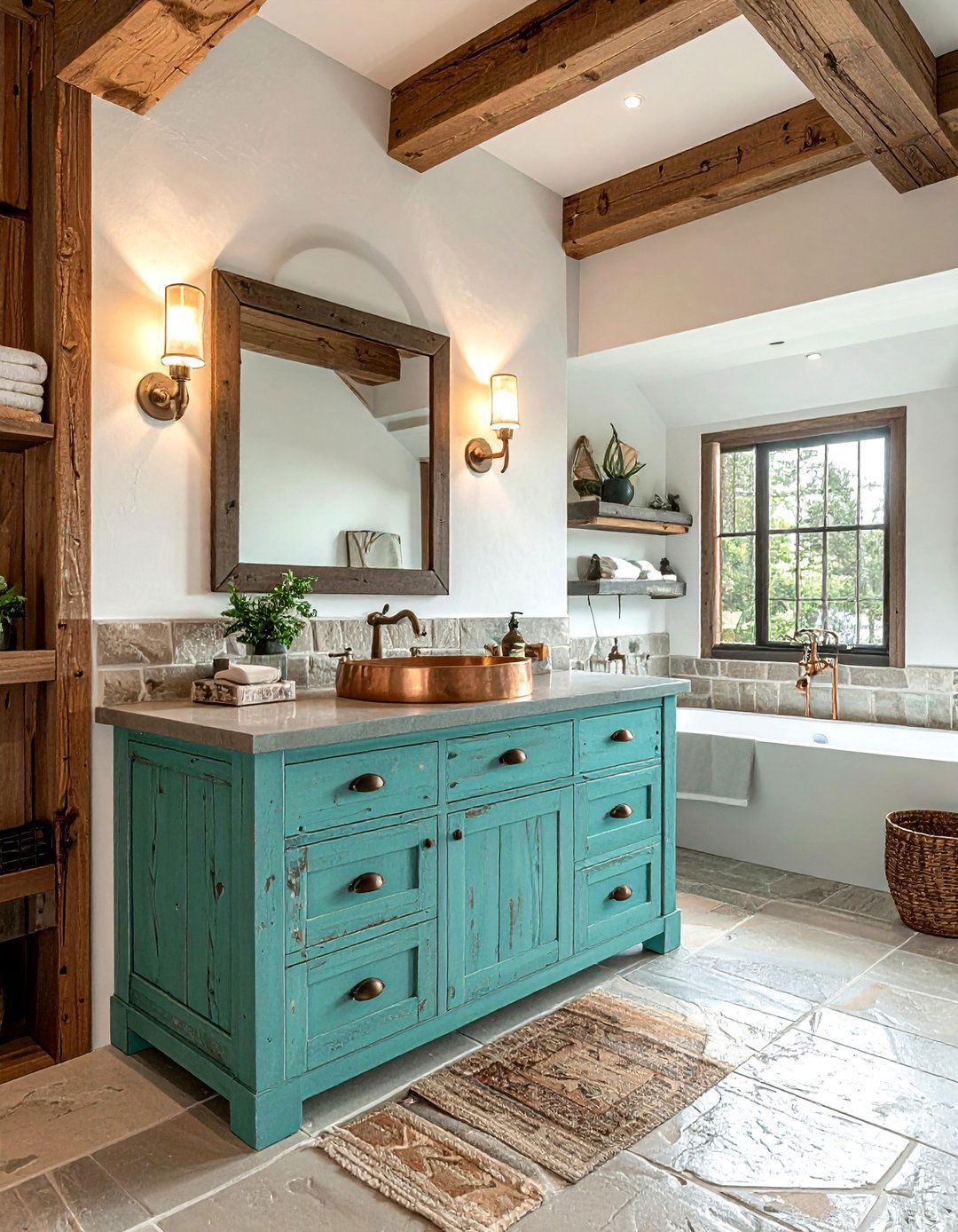 Rustic turquoise bathroom style - 30 turquoise bathroom ideas