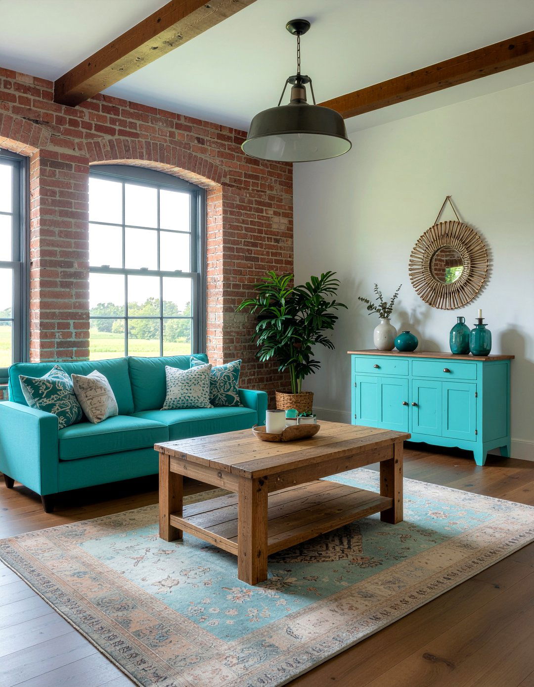 Rustic turquoise living room - 30 turquoise living room ideas
