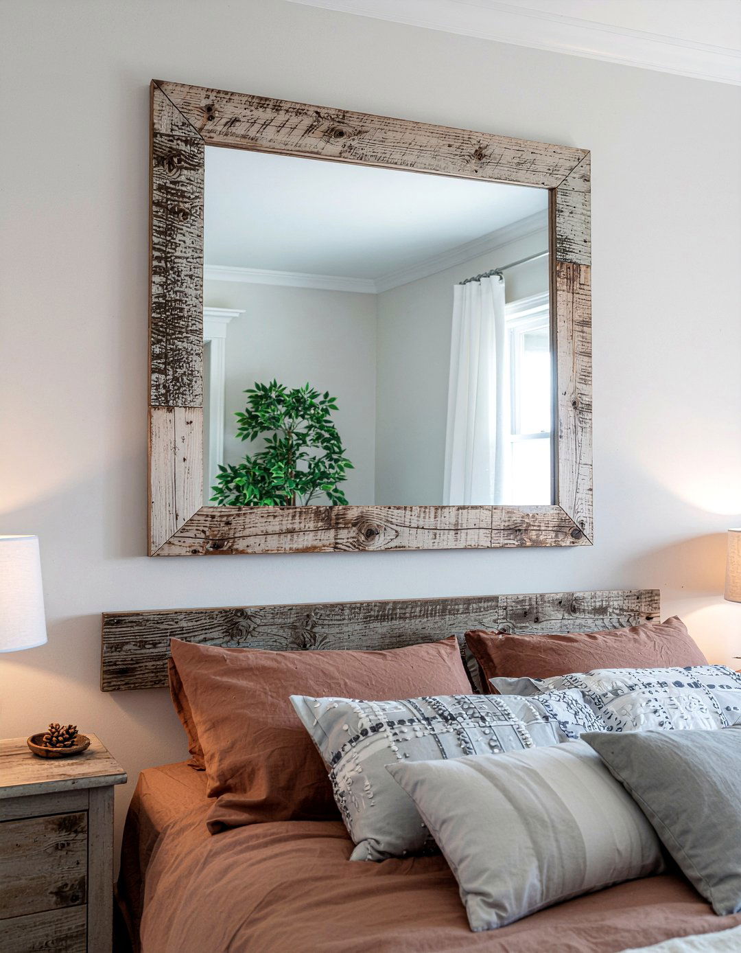 Rustic wall mirror - 30 rustic bedroom ideas