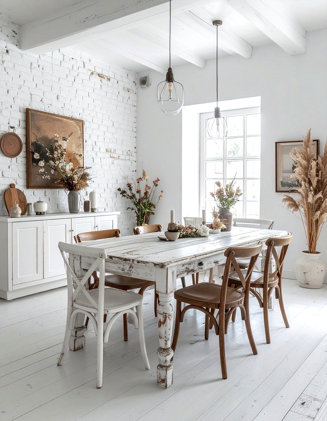 Rustic white dining room - 30 bright white dining room ideas