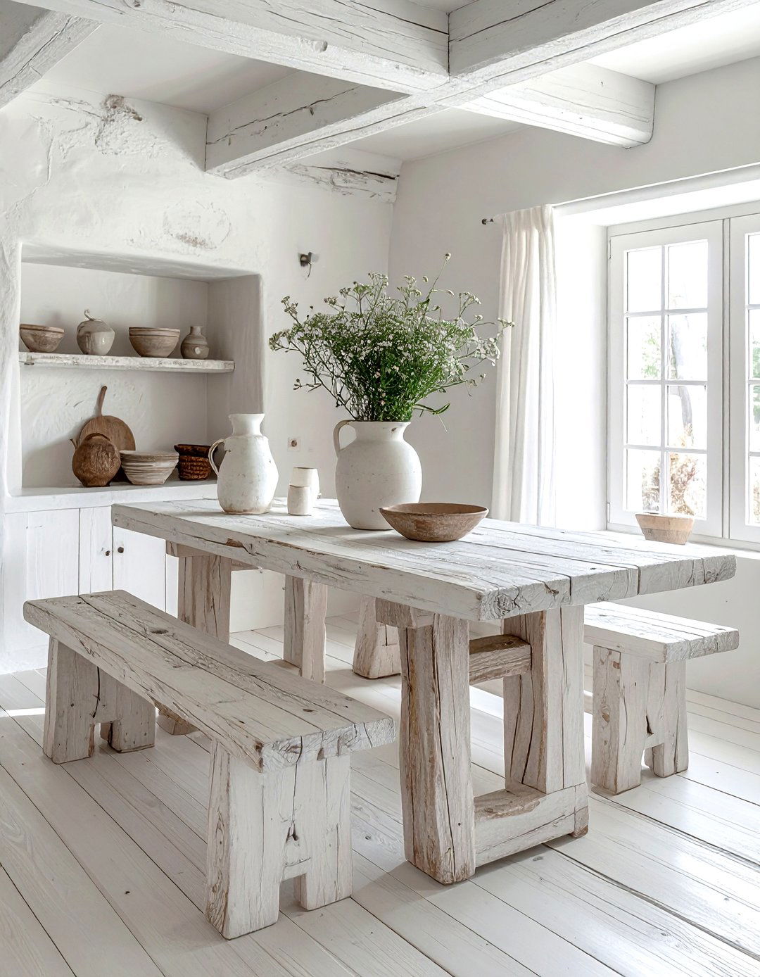 Rustic white dining room - 30 white and white dining room ideas